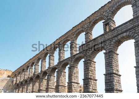 Ancient Roman Aqueduct of Segovia (Spain) Royalty-Free Stock Photo #2367077445