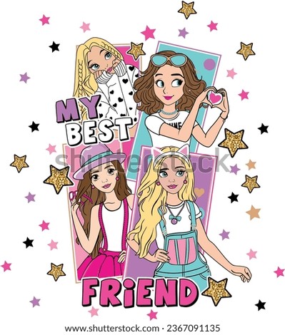 cute girl best friends graphic tees for girl design fashion