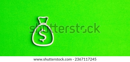 Stock bag icon on green background - Business concept