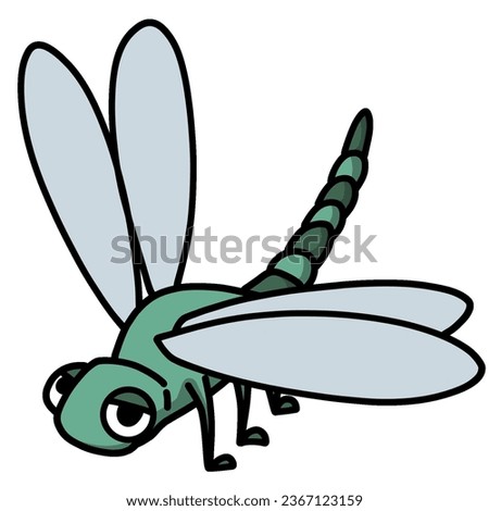cute dragonfly cartoon drawing transparent background vector illustration