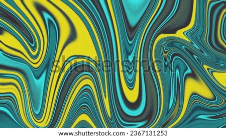 Colorful liquid marble painting background template copy space. Fluid backdrop design with grainy texture. Dynamic color combination for poster, banner, presentation, magazine, or landing page.