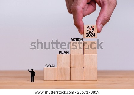 2024 Goal plan action, Business action plan strategy, outline all the necessary steps to achieve your goal Royalty-Free Stock Photo #2367173819