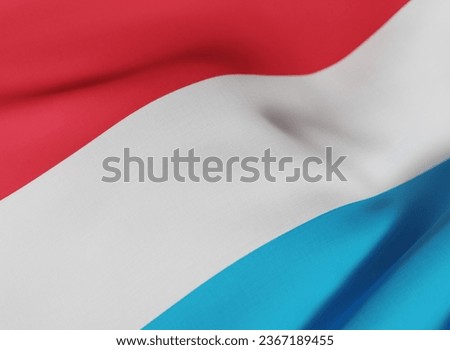 Iconic Luxembourg National Flag Waving