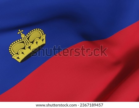 Iconic Liechtenstein National Flag Waving