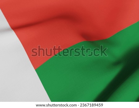 Iconic Madagascar National Flag Waving