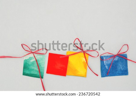 Paper gifts on white background