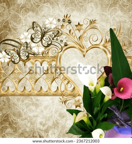 Valentine Love Romance royalty floral image 