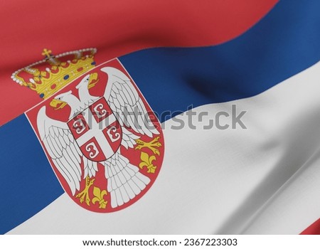 Iconic Serbia National Flag Waving