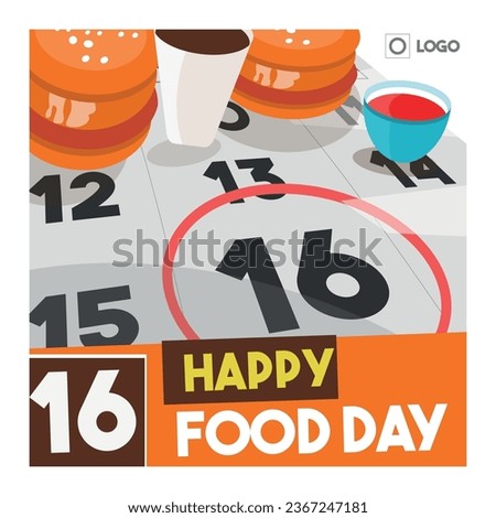 World food day beautiful post, banner with 16 circle calendar  illustration
it  contains clipping mask