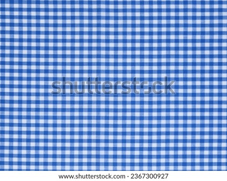 Textile of Gingham Pattern, Loincloth pattern, Tartan pattern, Check pattern from white and blue cotton or yarn.