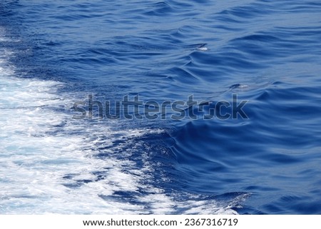 Bright blue sea surface, close-up.