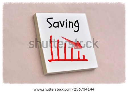 Text saving on the graph goes down on the short note texture background
