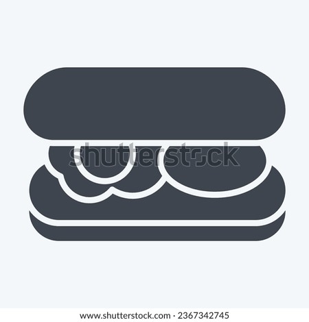 Icon Submarine Roll. related to Breakfast symbol. glyph style. simple design editable. simple illustration