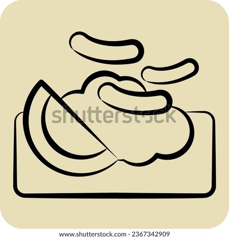 Icon Macaroni. related to Breakfast symbol. hand drawn style. simple design editable. simple illustration