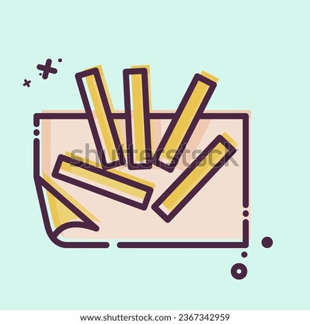 Icon French Fries. related to Breakfast symbol. MBE style. simple design editable. simple illustration