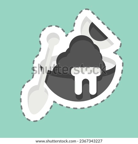 Sticker line cut Cornflakes. related to Breakfast symbol. simple design editable. simple illustration