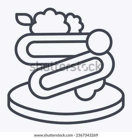 Icon Spaghetti. related to Breakfast symbol. line style. simple design editable. simple illustration