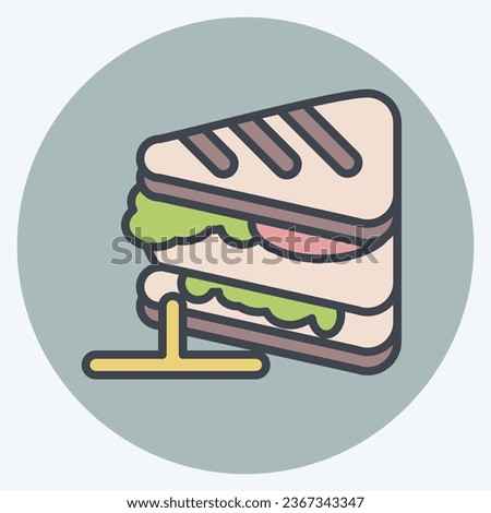 Icon Sandwich. related to Breakfast symbol. color mate style. simple design editable. simple illustration
