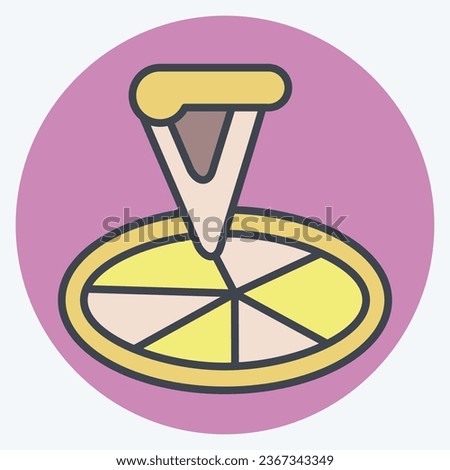 Icon Pizza. related to Breakfast symbol. color mate style. simple design editable. simple illustration
