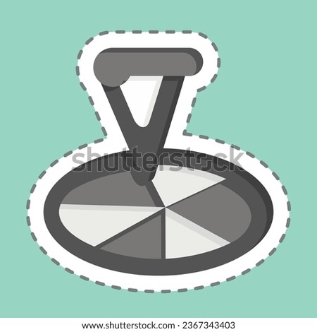 Sticker line cut Pizza. related to Breakfast symbol. simple design editable. simple illustration
