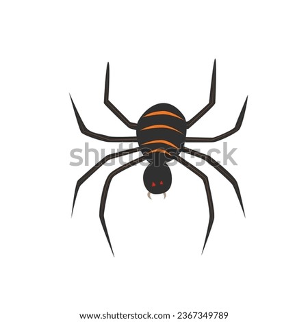 Poisonous spider vector. Happy halloween clip art. Halloween character. Insect vector. Flat vector in cartoon style isolated on white background