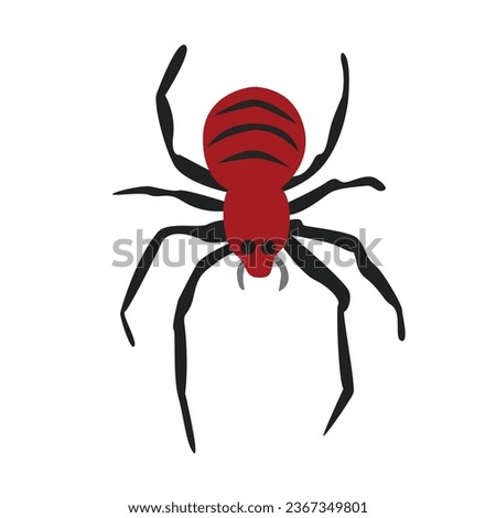 Poisonous spider vector. Happy halloween clip art. Halloween character. Insect vector. Flat vector in cartoon style isolated on white background