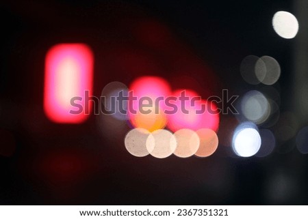 The colorful lights of motor vehicles blur and bokeh in the M Bloc area, CSW, South Jakarta, Indonesia, 22 August 2023 Royalty-Free Stock Photo #2367351321