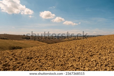 Beautiful rural landscape, countryside in Marche region, Italy