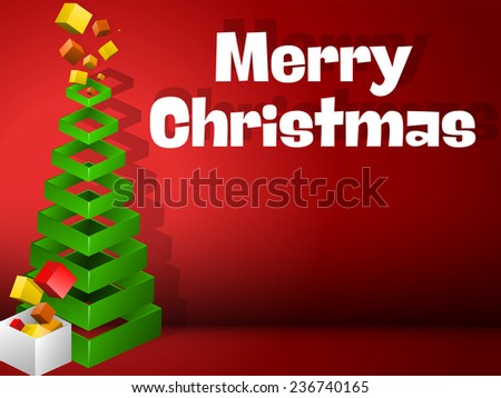 Vector - Christmas Tree Geometric Pyramid with Gifts