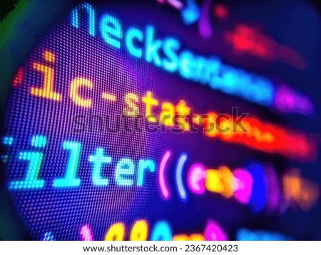 Traditional metallic protection grill unique photo. Programmer occupation j. Script pr. Abstract technology background. Computer script coding source code on desktop monitor. Hacker background