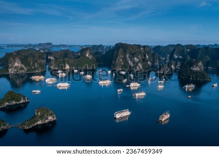 Ti Top island Ha Long Bay in blue hour. Asia destination.  Royalty-Free Stock Photo #2367459349