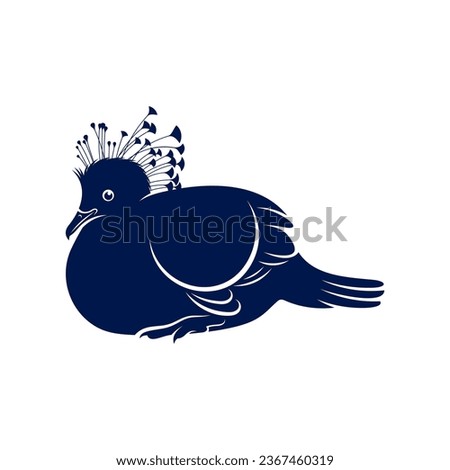 Victoria crowned pigeon design vector illustration. Victoria crowned pigeon Silhouette. Bird design template.