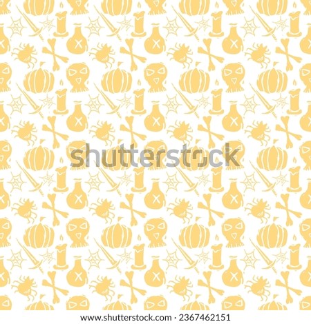 Seamless Halloween pattern. Doodle Halloween background