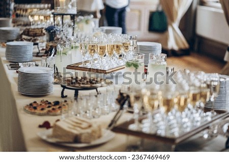 Champagne Buffet Extravaganza: A Sparkling Culinary Affair Royalty-Free Stock Photo #2367469469