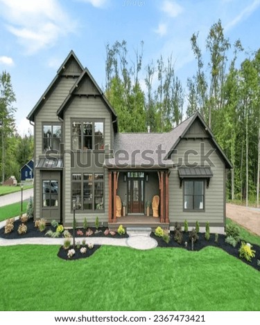 Picture of a beautifully designed home. The picture captures the beautiful view of the house. Photo shooting time September 21.2023.