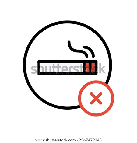 Quit smoking during ramadan. Stop smoking for ramadan fasting forbidden sign. World no tobacco day. Say no to cigarette. No smoking, ramadan icon.Vector illustration. Design on white background. EPS10