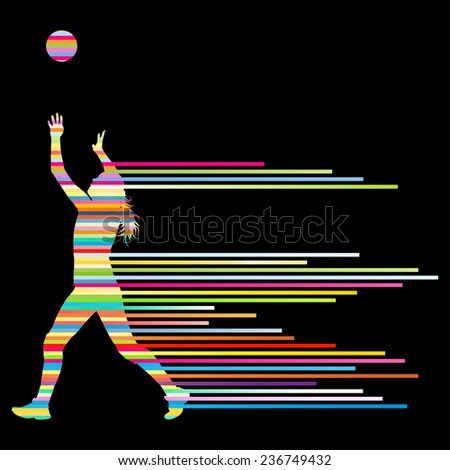 Volleyball woman player vector background concept