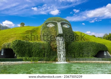 View of the fountain in the Swarovski park in Innsbruck, Austria