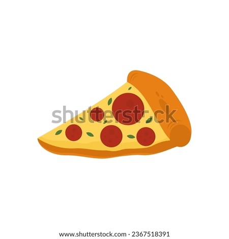 flat illustration of delicious pizza slices with melted mozzarella