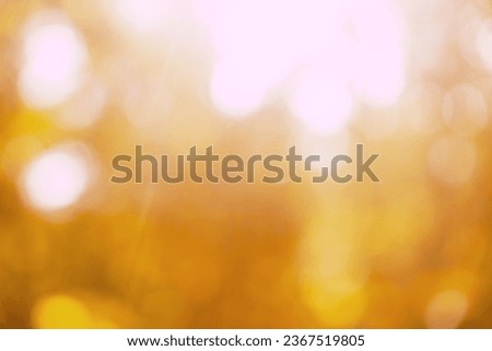 Abstract natural yellow, yellow, orange blur bokeh. Beautiful  fall blurred background. defocused  photo of light burst among autumn trees and glitter golden fall. sun lights beam.                