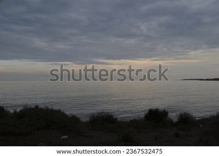 Beautiful photo of the horizon in the night with a few luminosity 