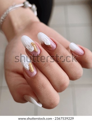 A closeup of beautifully manicured nails' design ideas Royalty-Free Stock Photo #2367539229