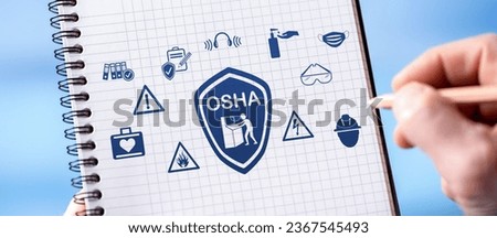 Hand drawing osha concept on a notepad