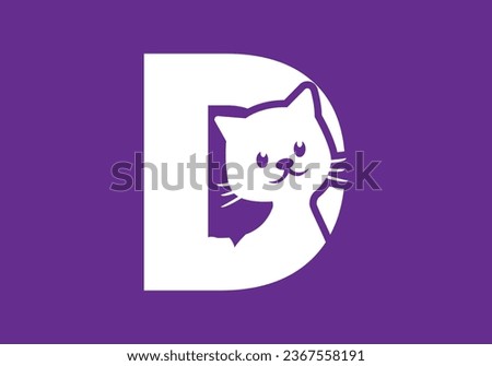 Cat Logo of Kitty Initial Letter D Animal Cats veterinary shop icon symbol veterinarian clip art vector