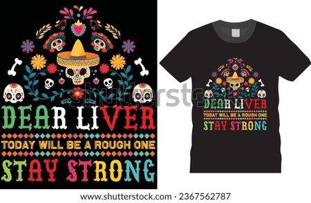 Day of the dead graphic t-shirt design. Viva Mexico. Mexican holiday Day of the dead, Festival Death Mexican Day of death, Day of the dead design ready for Skull Flowers print postcard vector template