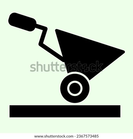 Building cart solid icon. Garden or construction empty trolley glyph style pictogram on white background. House repair and renovation signs for mobile concept and web design. Vector graphics