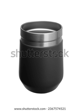 Black coffee mug isolated on white background