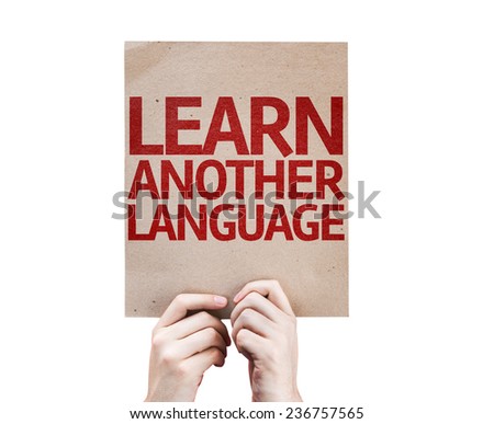 Learn Another Language card isolated on white background