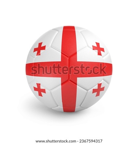3D soccer ball with Georgia team flag. Isolated on white background