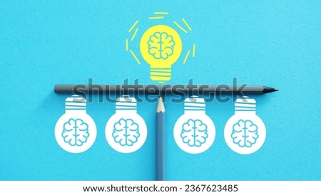 Creativity concept for good ideas are shown with pictures of lamp.